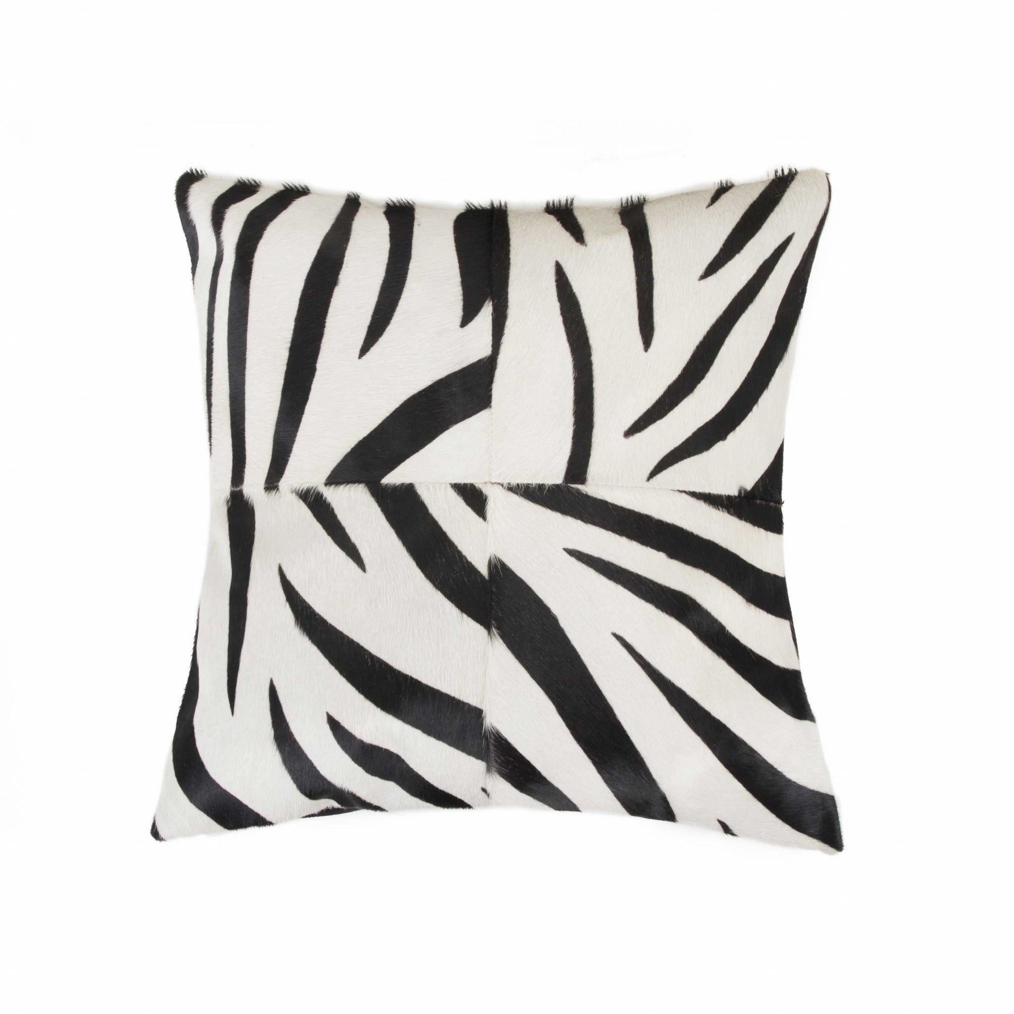 18 X 18 X 5 Zebra Black On White Quattro  Pillow