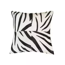 18 X 18 X 5 Zebra Black On White Quattro  Pillow