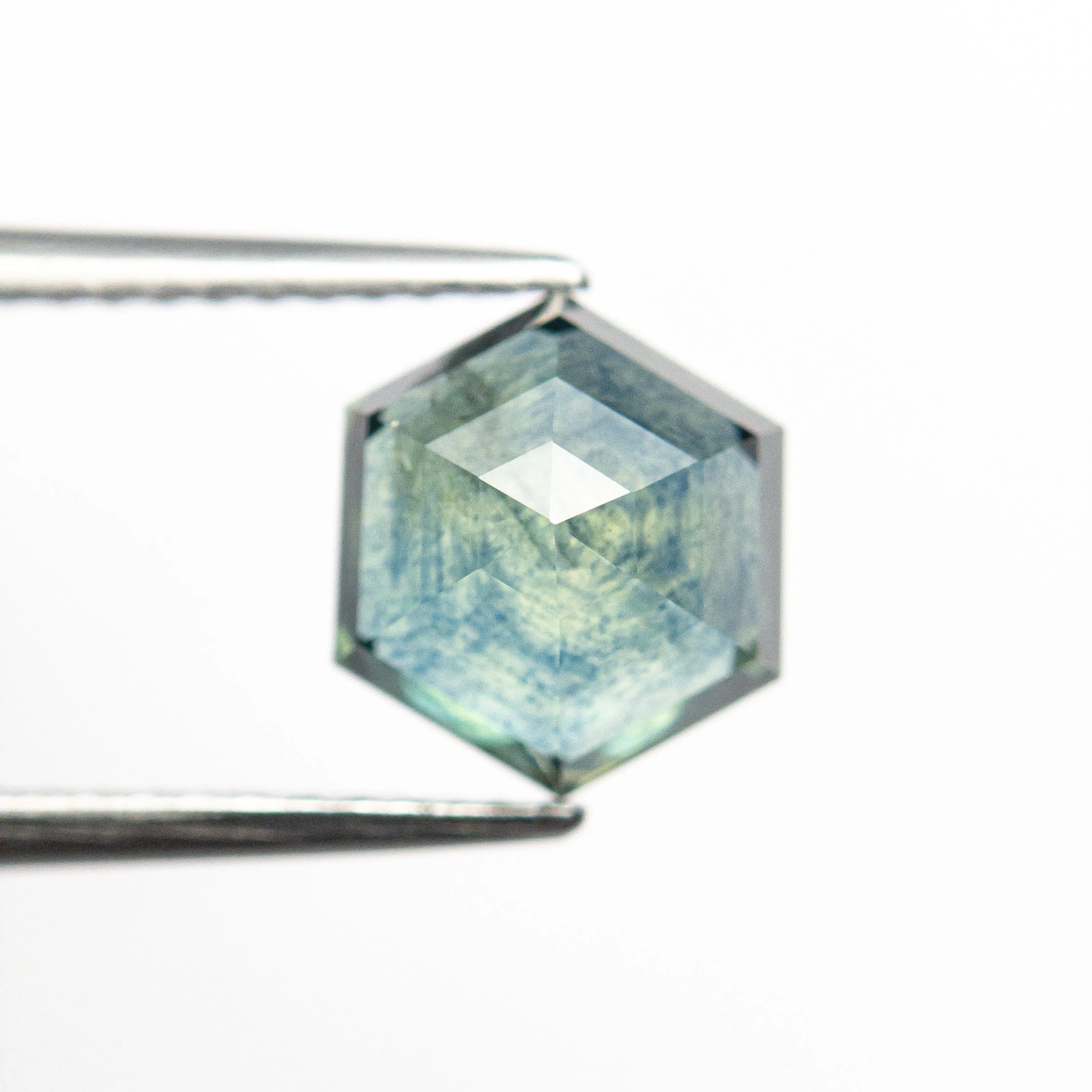 2.34ct 8.22x6.96x4.50mm Teal Hexagon Rosecut Sapphire 21603-26