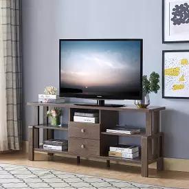 47 Brown Particle Board And Mdf Cabinet Enclosed Storage TV Stand