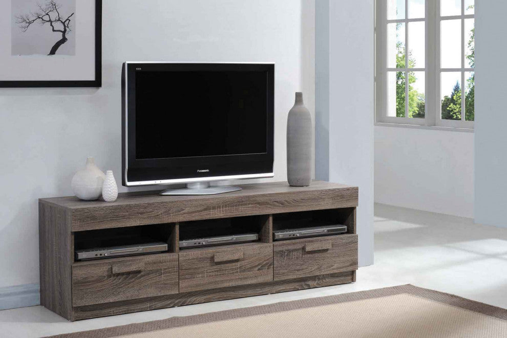 59 X 15 X 19 Rustic Oak Mdf TV Stand