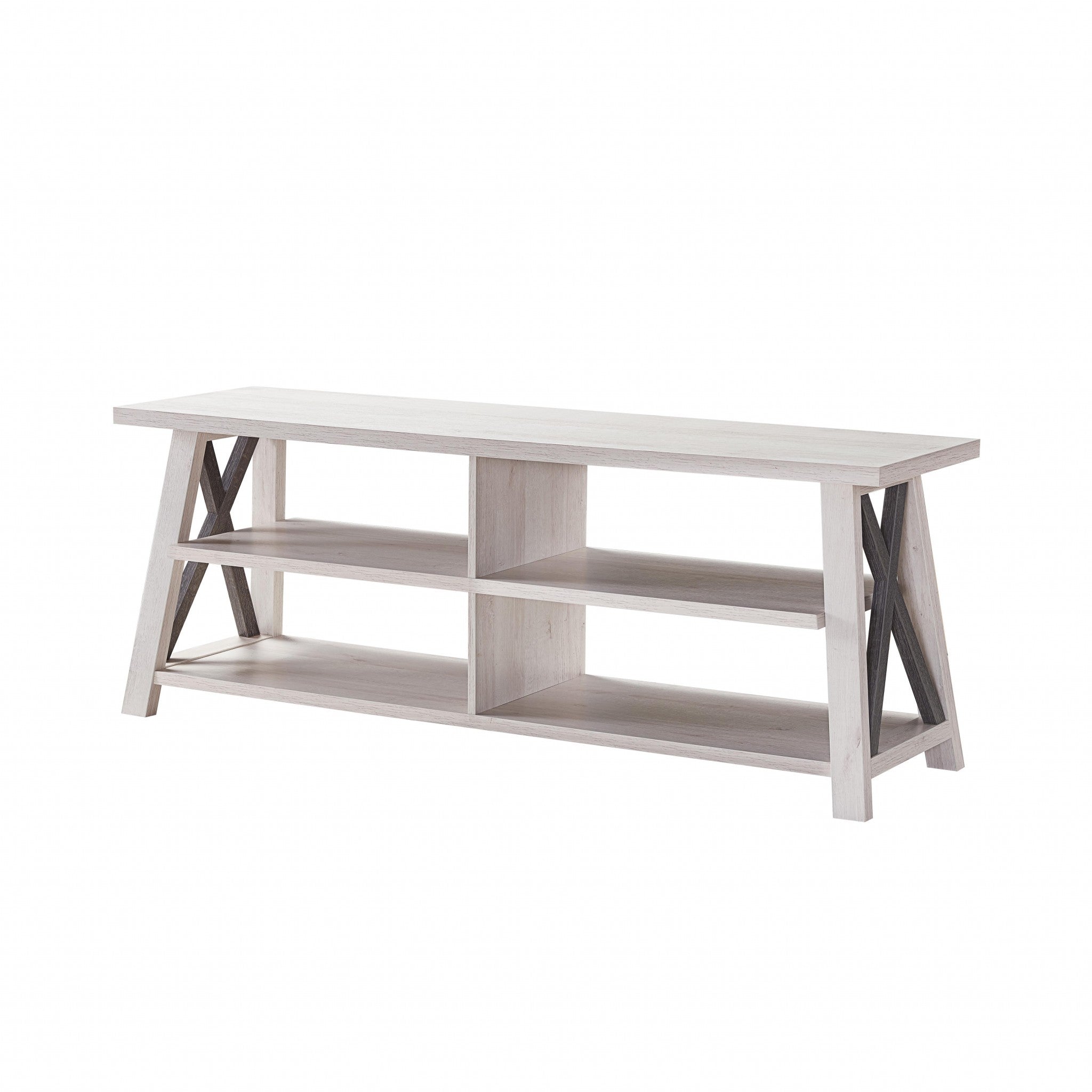 60 Gray and White Modern Farmhouse TV Stand