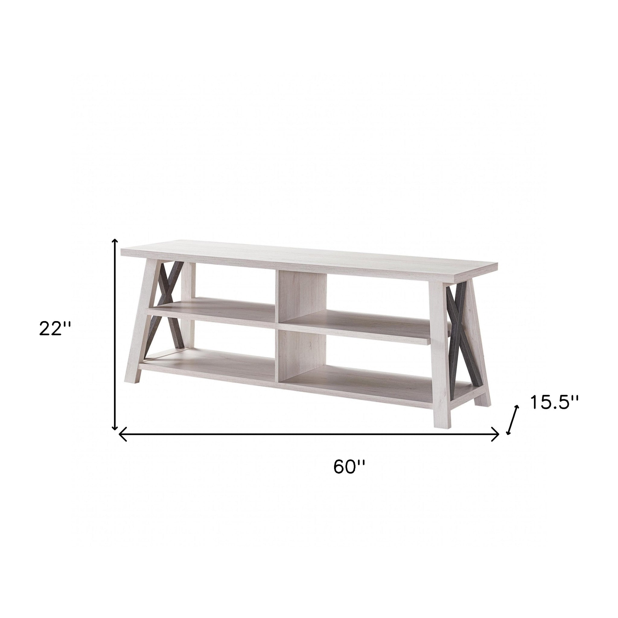 60 Gray and White Modern Farmhouse TV Stand