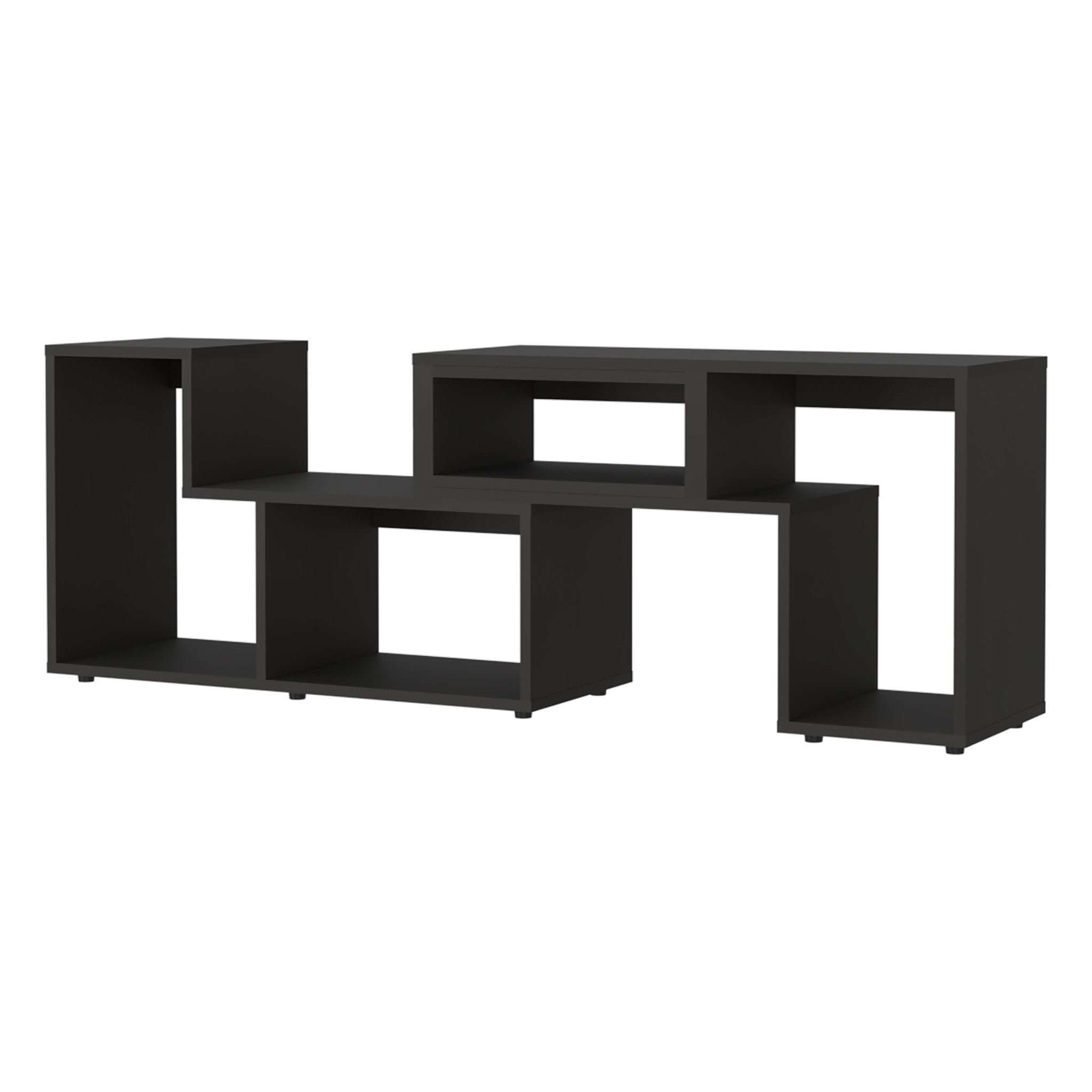 63 Black Open Shelving TV Stand