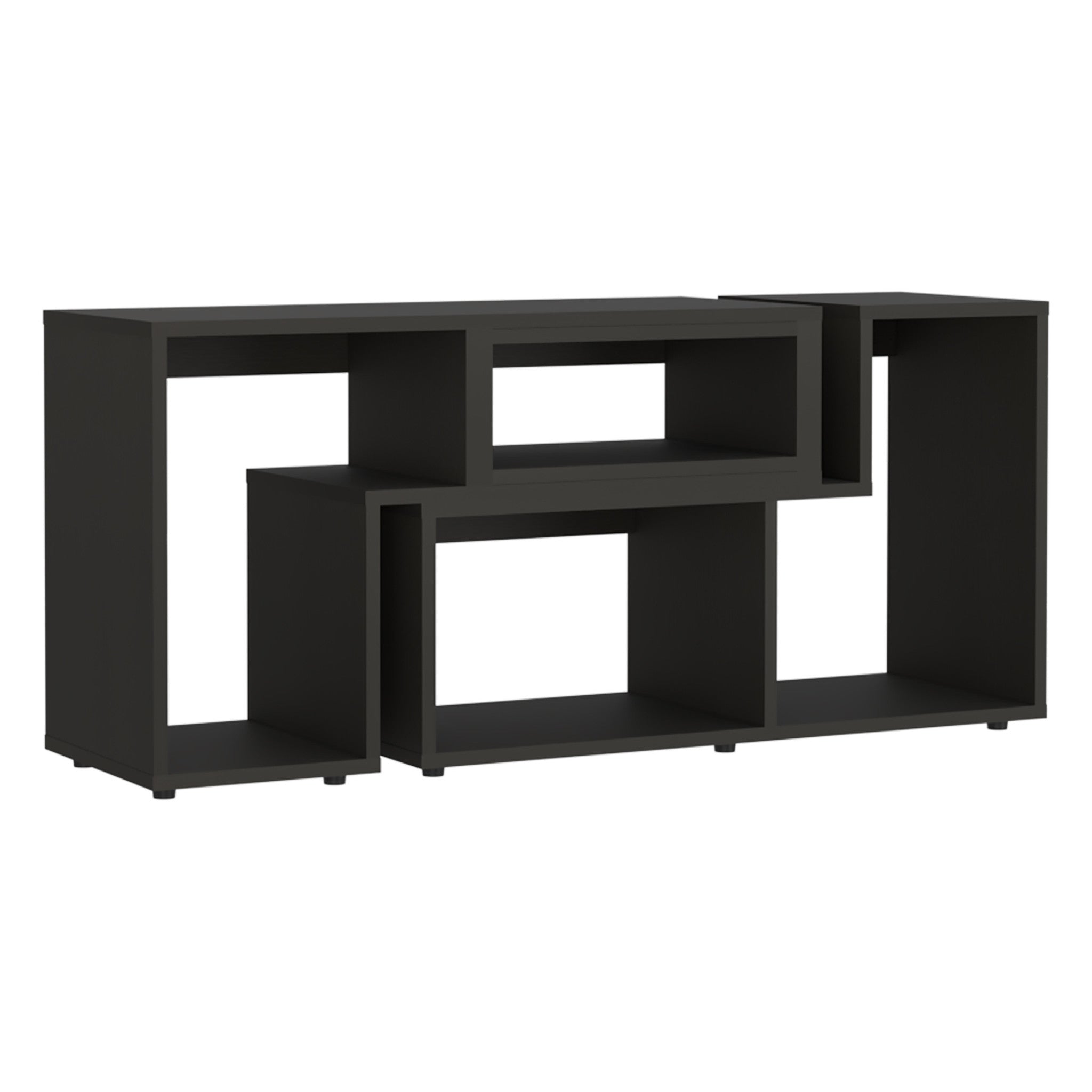 63 Black Open Shelving TV Stand