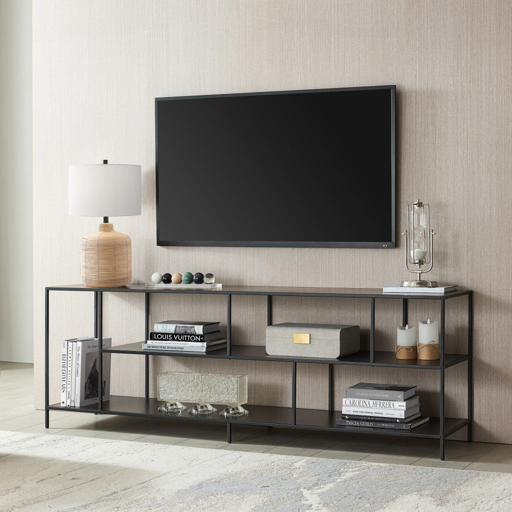 70 Black Metal Open shelving TV Stand