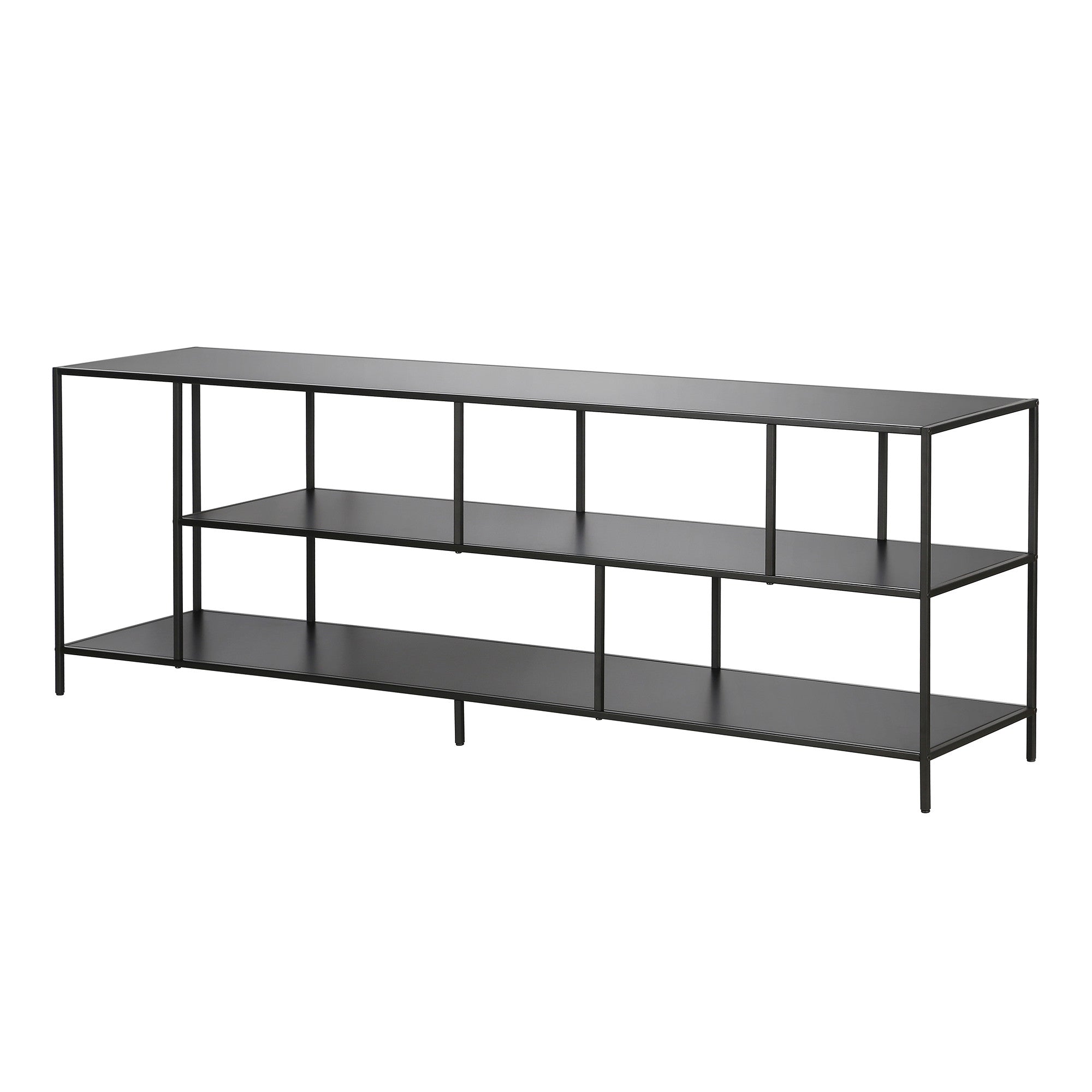 70 Black Metal Open shelving TV Stand