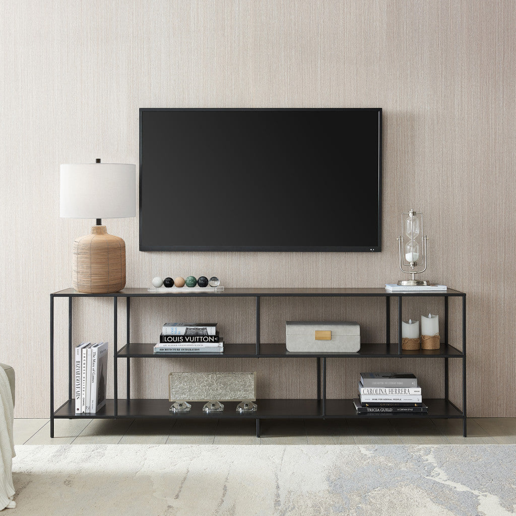 70 Black Metal Open shelving TV Stand