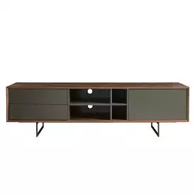 71 Media TV Stand In Walnut And Dark Gray