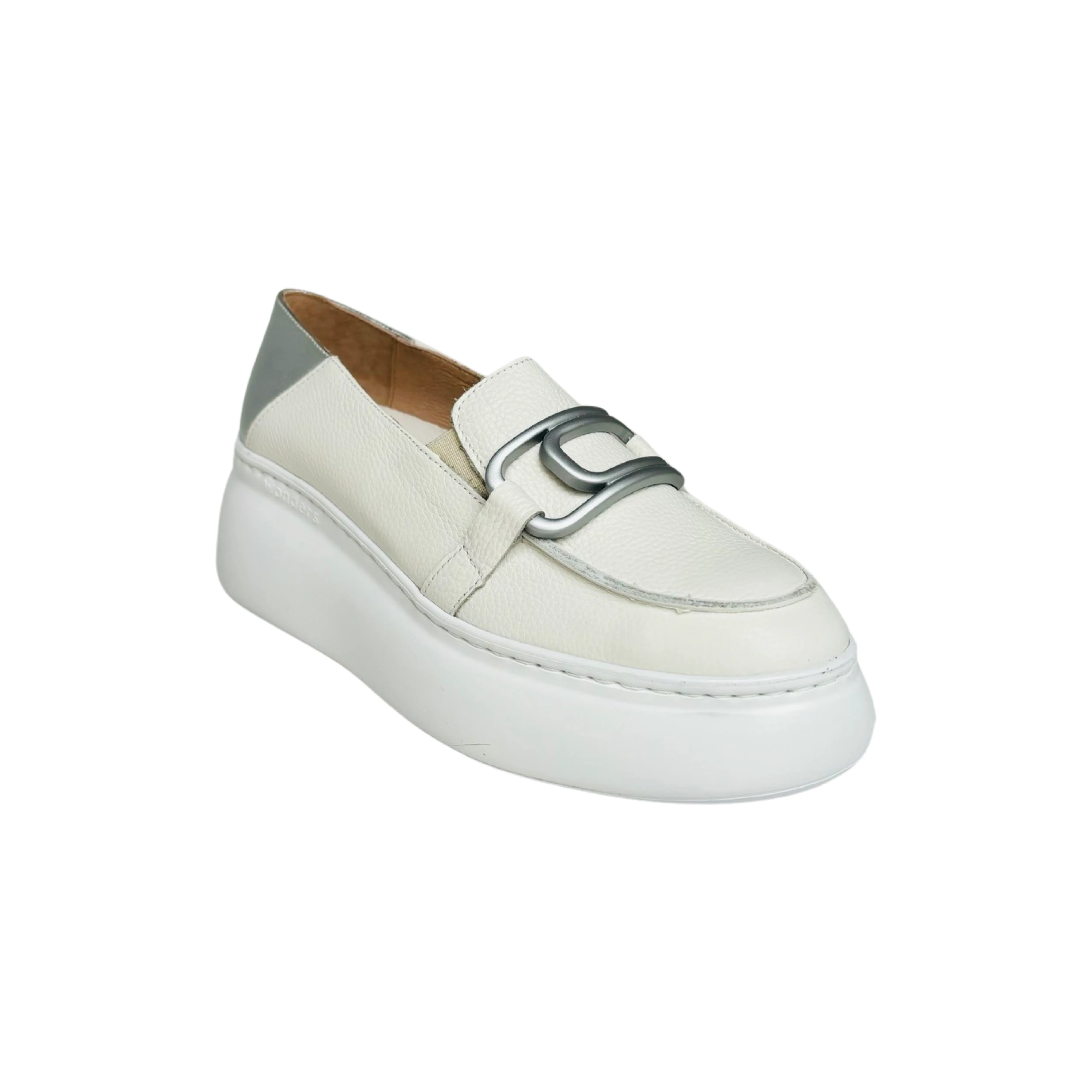 A2641 White Flatform Loafer