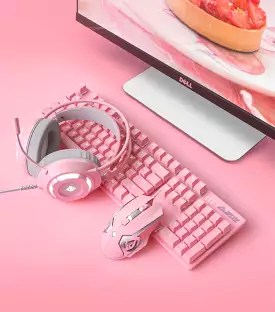 ajazz all Sakura pink mechanical keyboard / mouse / headphone