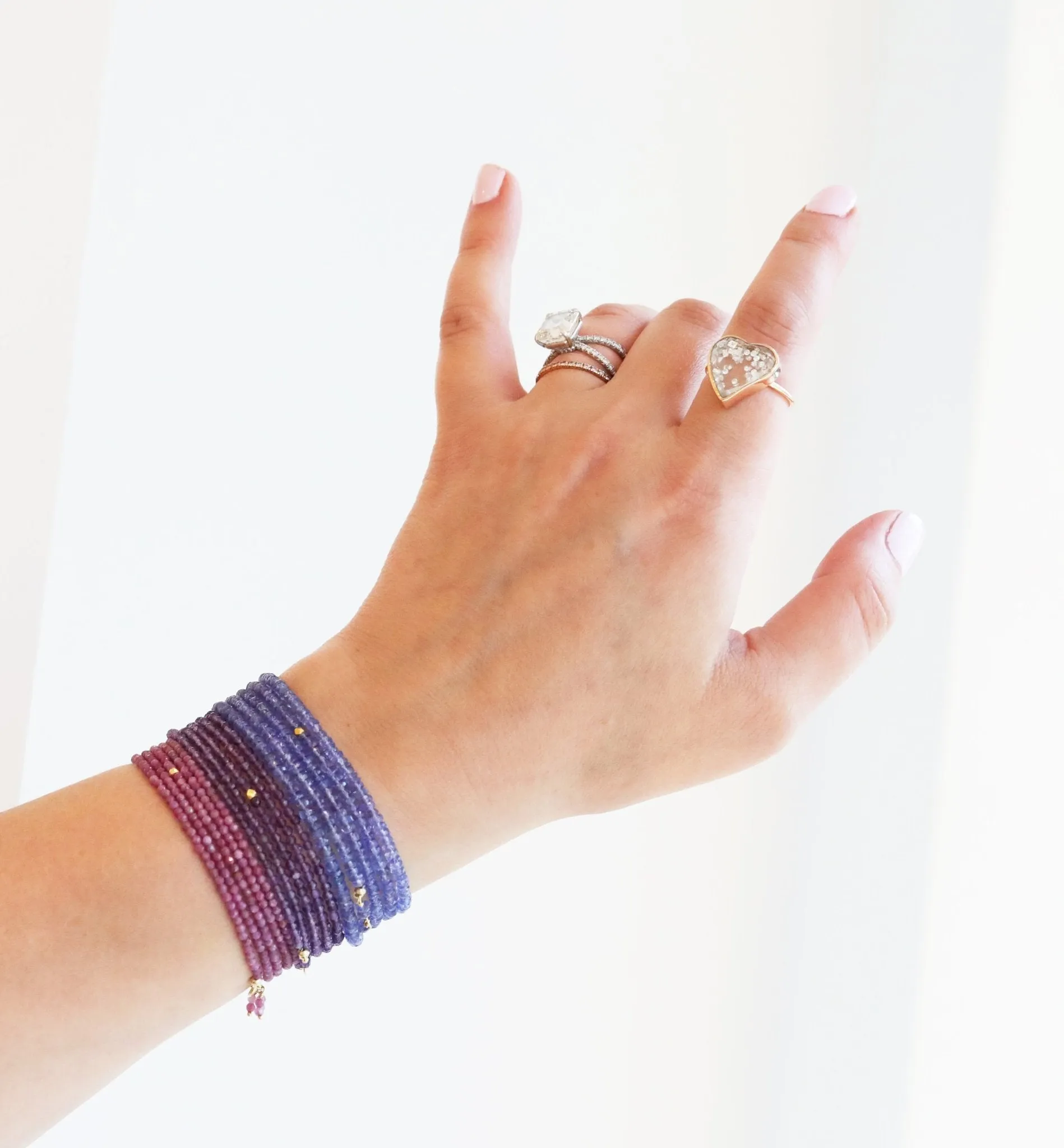 Amethyst Beaded Wrap Bracelet