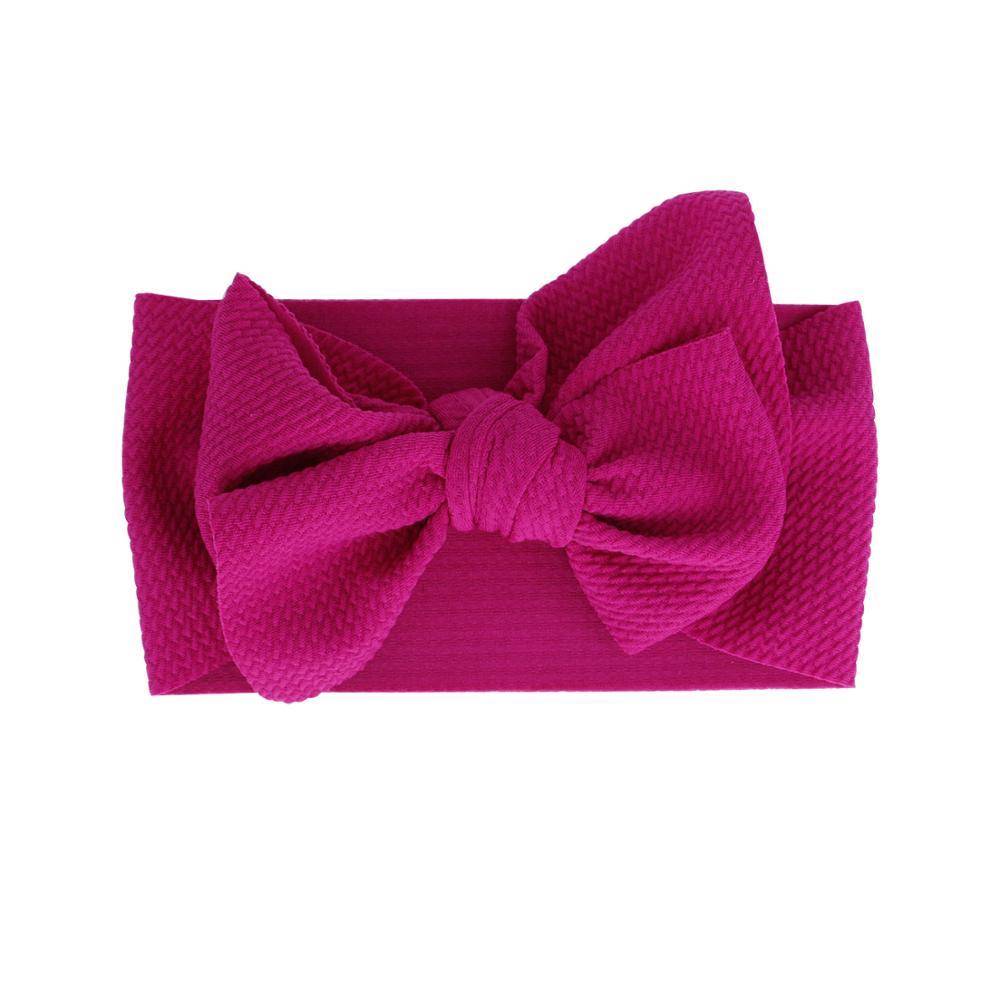 Baby Adjustable Bow Headband — Magenta