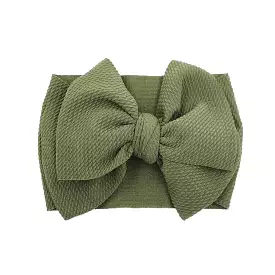 Baby Adjustable Bow Headband — Sage