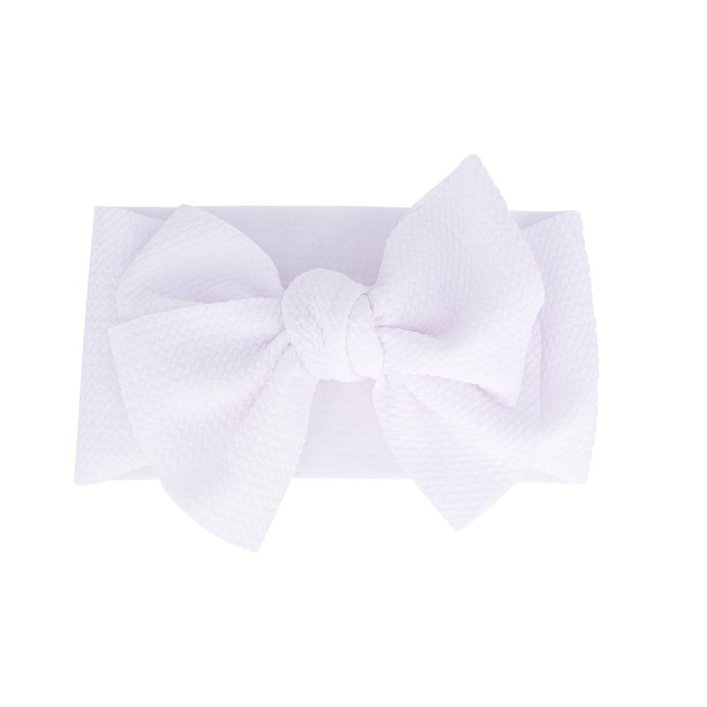 Baby Adjustable Bow Headband — White