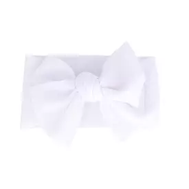 Baby Adjustable Bow Headband — White