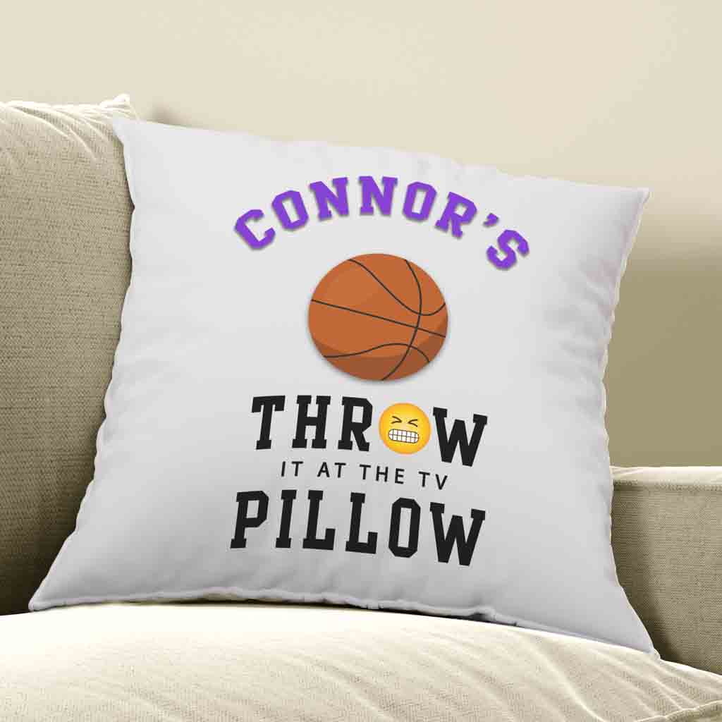 Basketball Fan Throw it at the TV Custom Pillow Cover