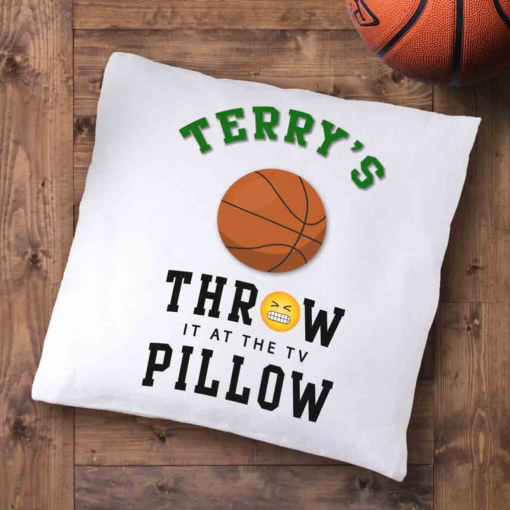 Basketball Fan Throw it at the TV Custom Pillow Cover