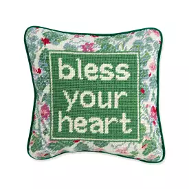 Bless Your Heart Needlepoint Pillow