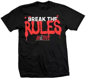 Break The Rules - Infrared on Black T-Shirt