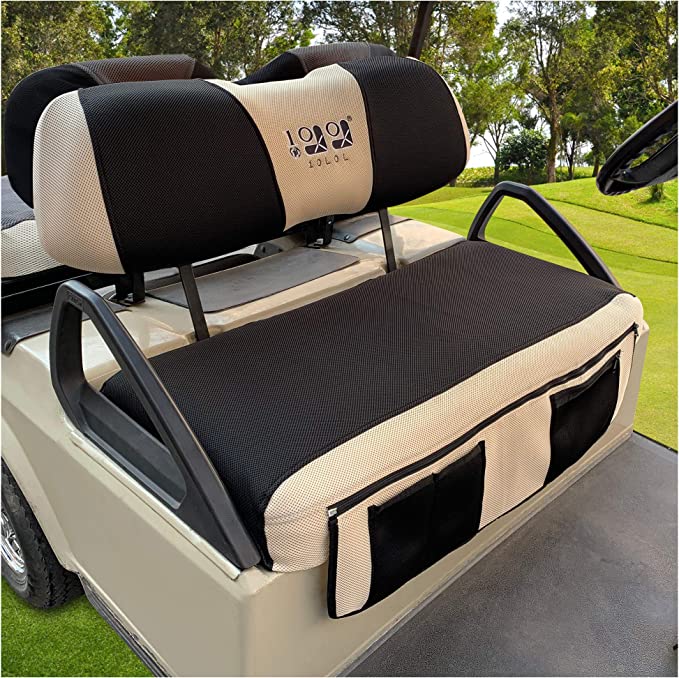 Breathable Golf Car Seat Cover with Storage Bag for EZGO TXT RXV Club Car DS - 10L0L