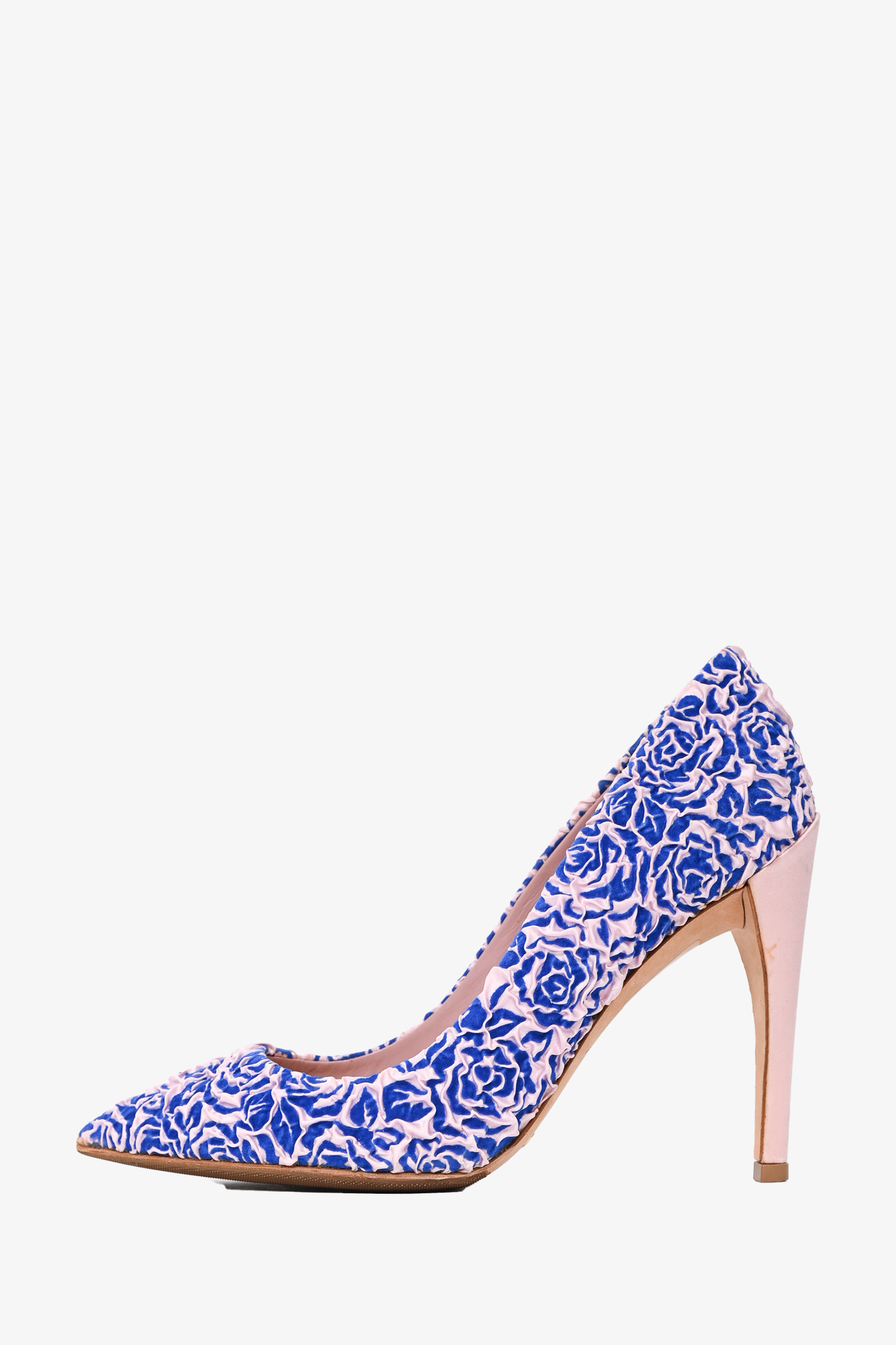 Christian Dior Pink/Blue Fabric Rosette Pump Size 35