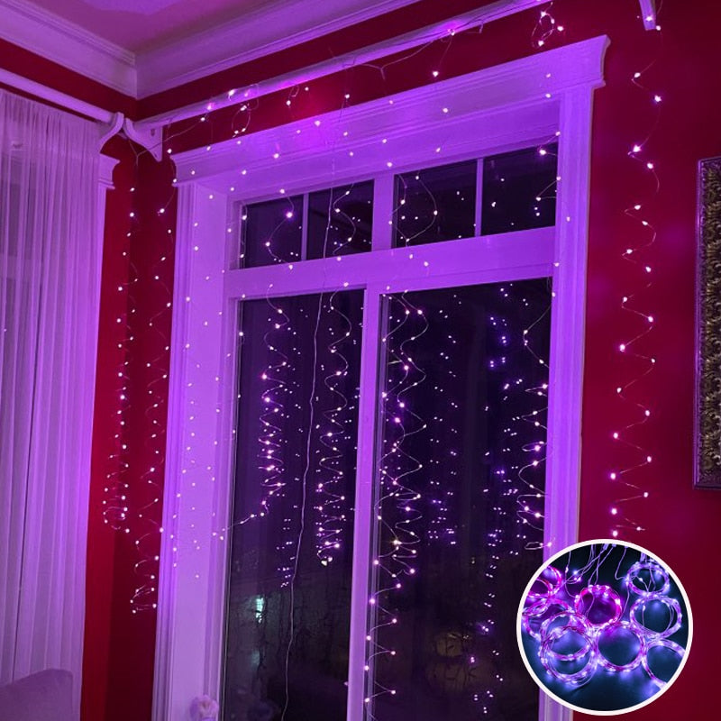 Curtain Lights Indoor Waterfall Fairy String USB Led Lights Decoration