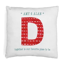 Custom Printed Holiday Pillow with Monogram and Name