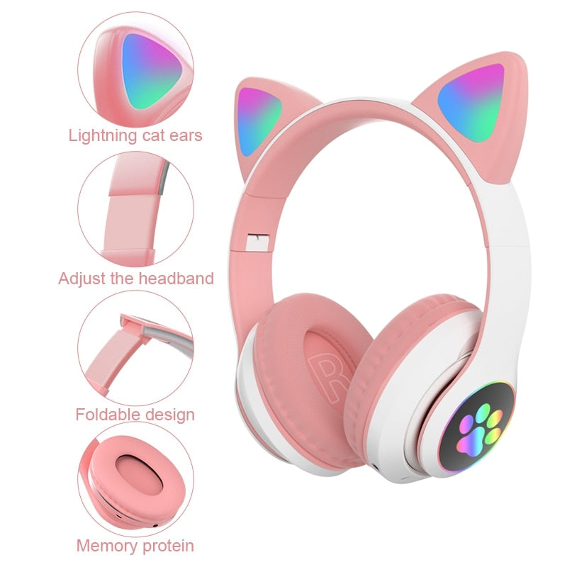 cute cat ears kid Wireless headphones