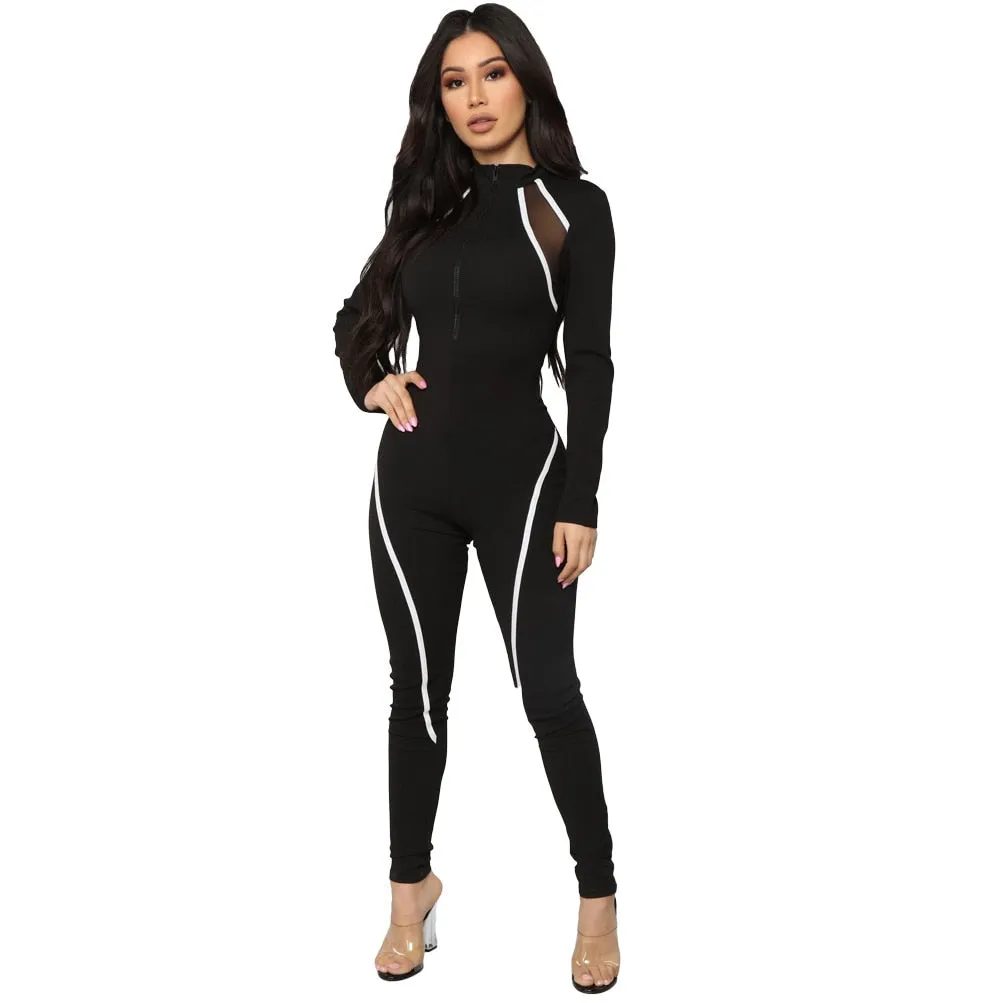 CXUEY Long Sleeve Jumpsuit Fitness gym workout sportwear