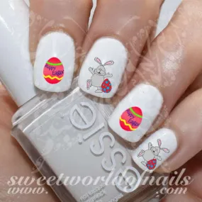 Easter Nail Art Bunny Egg Water Decals Nail Transfers Wraps