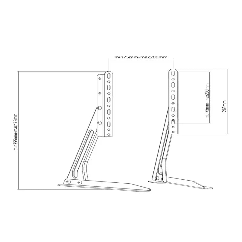 Economy Heavy-Duty Dual Leg Tabletop Tv Stand - SH 4270B (Fits Most 23 ~ 70″ Screen, Weight Capacity 50kg)