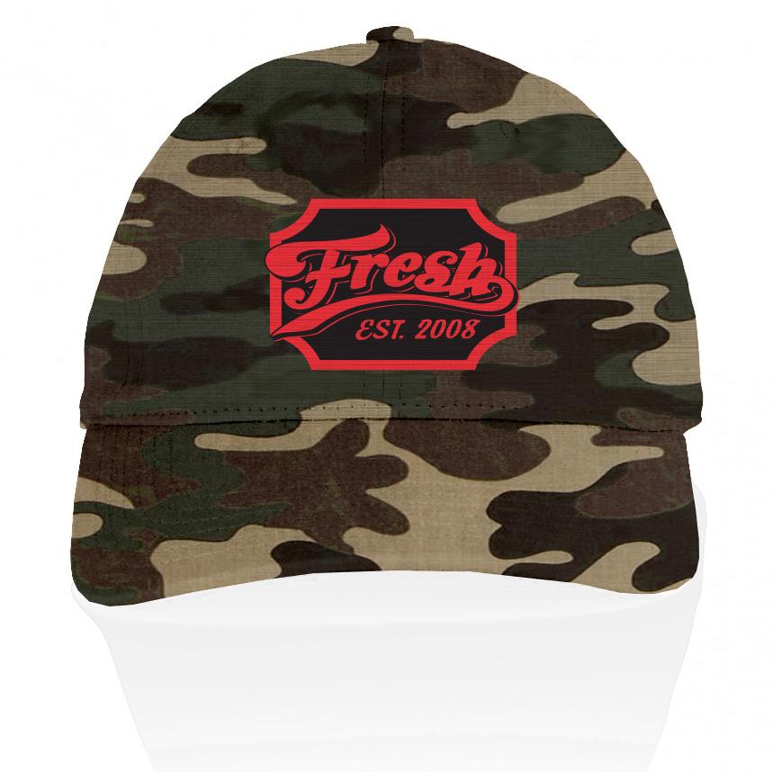 Fresh Cheers - Infrared on Forest Green Camo Dad Hat