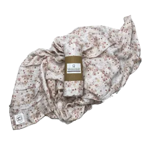 Halo & Horns Baby Swaddle/Wrap Organic Bamboo Muslin - Blossom