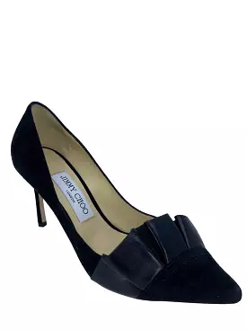 Jimmy Choo Leena Black Suede Pump Size 37 1/2