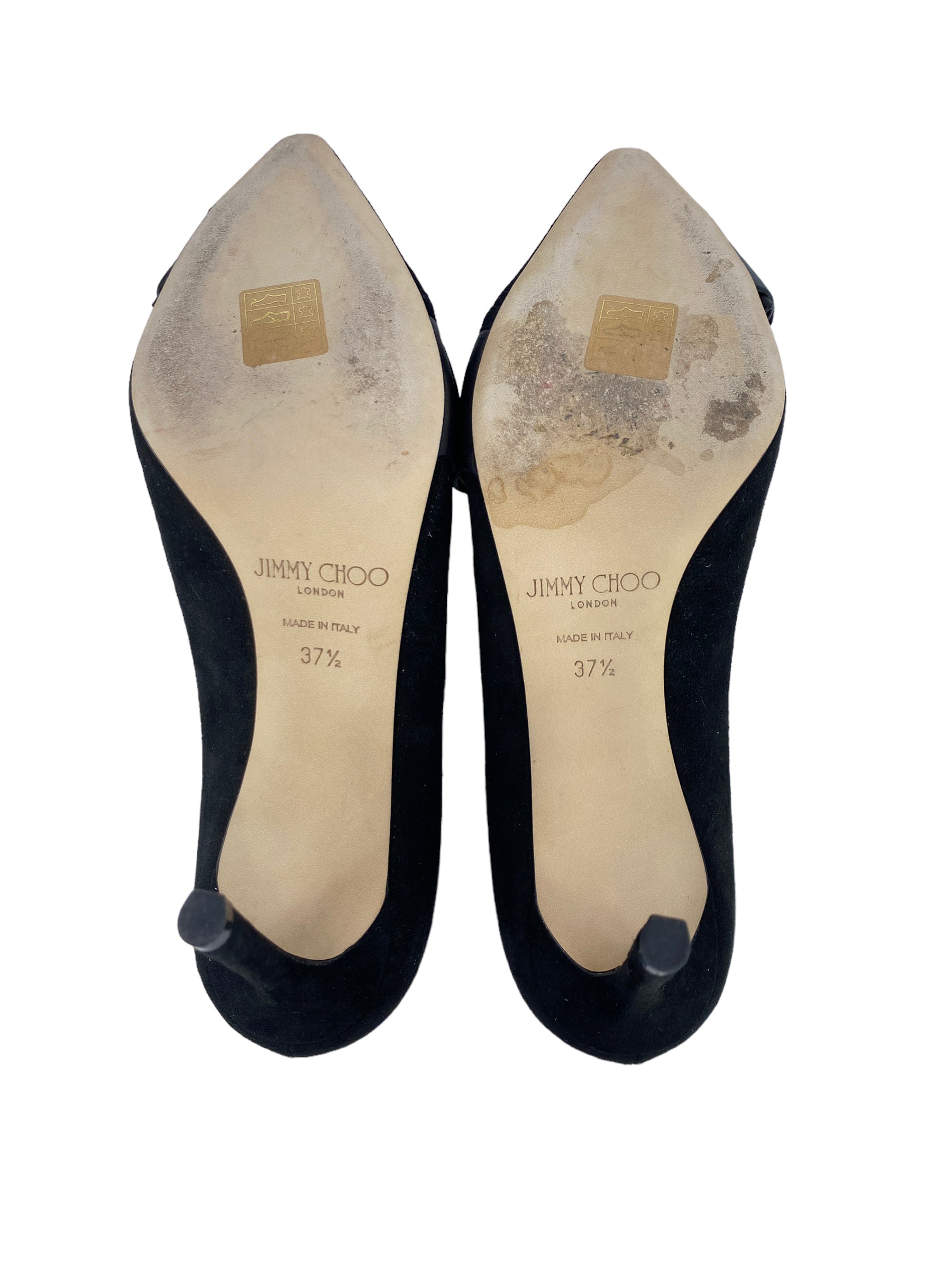 Jimmy Choo Leena Black Suede Pump Size 37 1/2