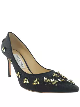 Jimmy Choo Romy Flower Raffia Pump Size 7.5