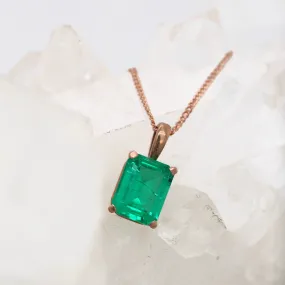 Lab Grown Emerald Pendant - Ready to Ship