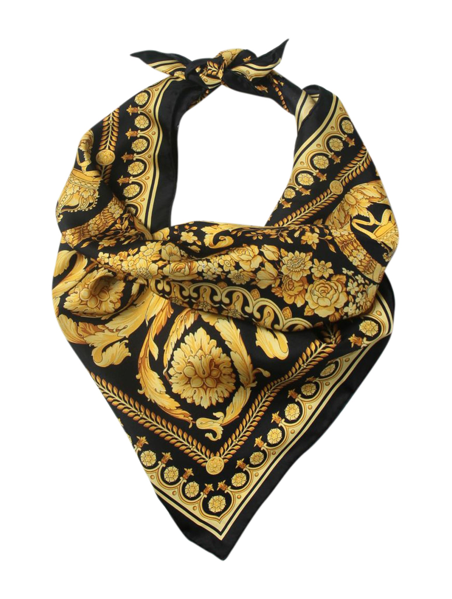 LARGE BAROQUE SILHOUETTE SILK FOULARD