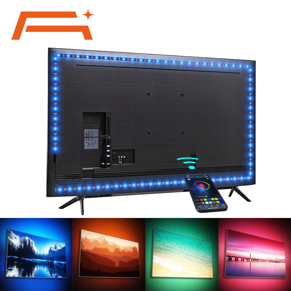 LED Strip RGB Light + Bluetooth APP Control, Backlight for TV