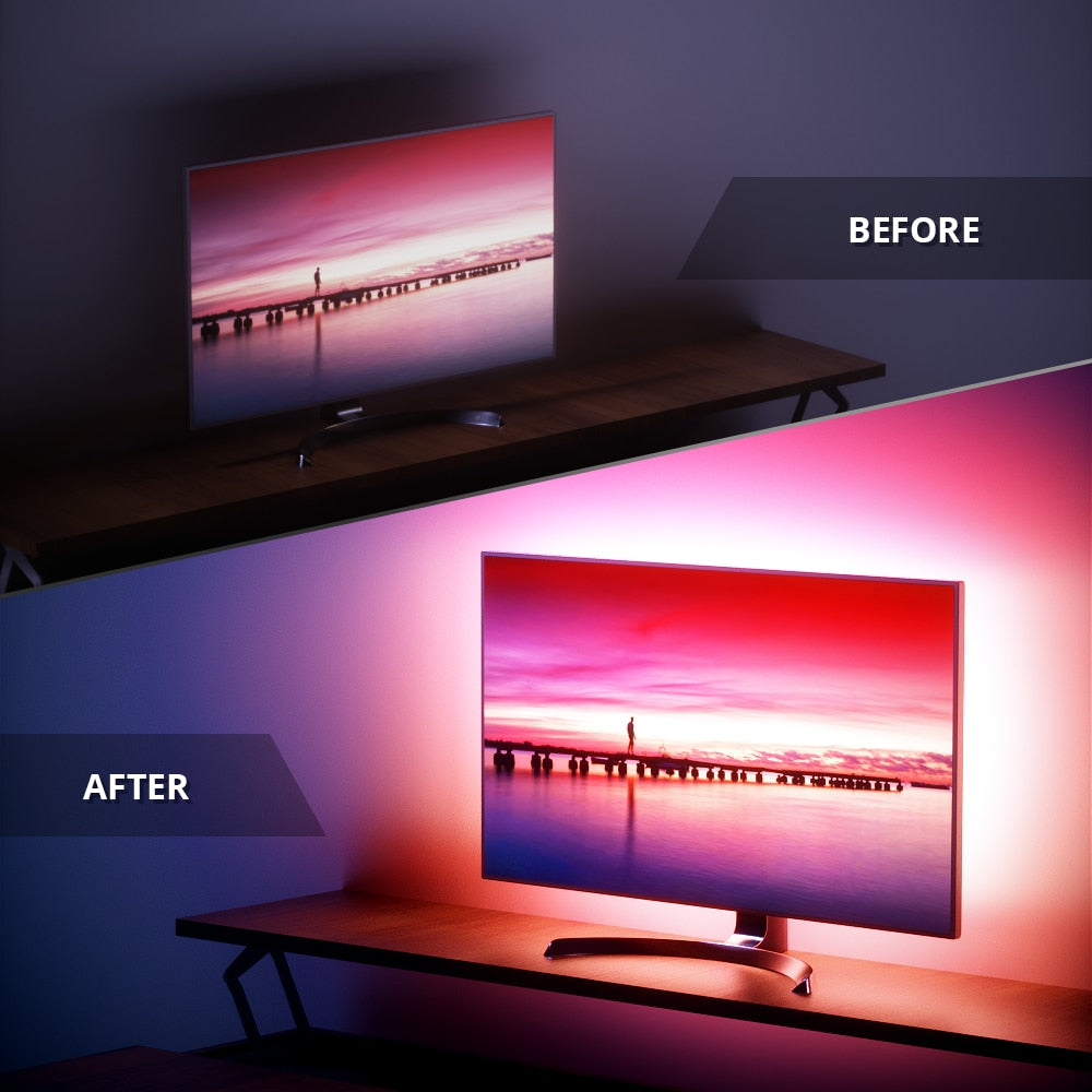 LED Strip RGB Light + Bluetooth APP Control, Backlight for TV