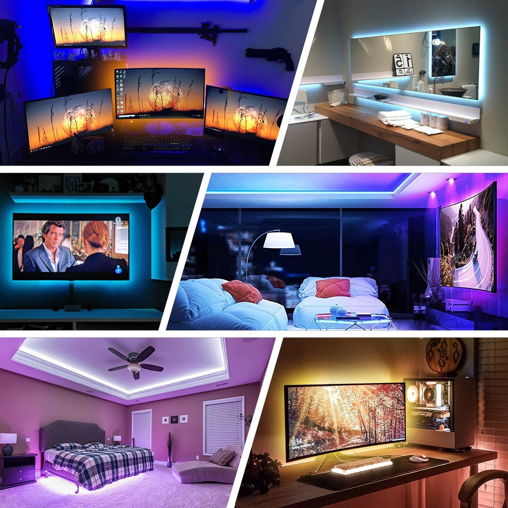 LED Strip RGB Light + Bluetooth APP Control, Backlight for TV