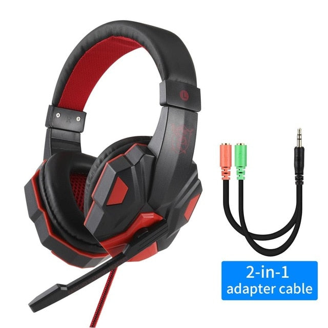 Light Gamer Headset for Computer PS4 Gaming Headphones Adjustable