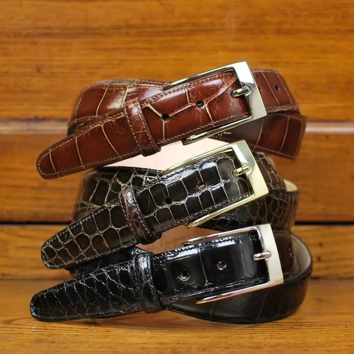 MARTIN DINGMAN WALNUT JEFFERSON ALLIGATOR BELT