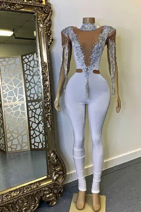 Micah White Diamante Bodysuit(Ready To Ship)