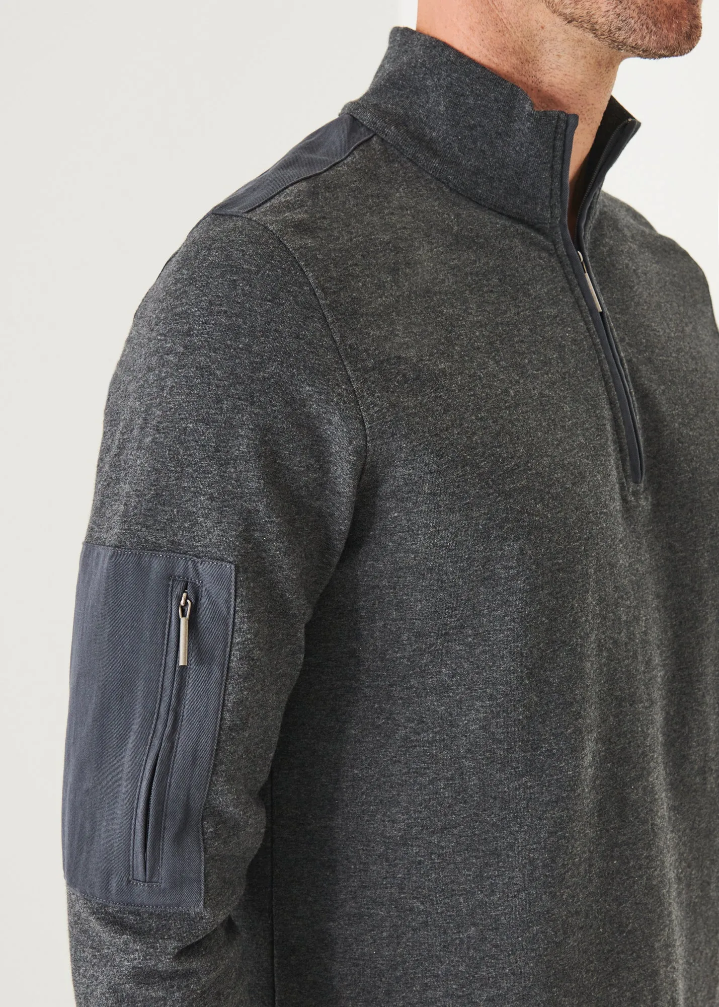 PIMA STRETCH FLEECE QUARTER-ZIP