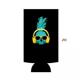 Pineapple with Headphones Slim Can Cooler