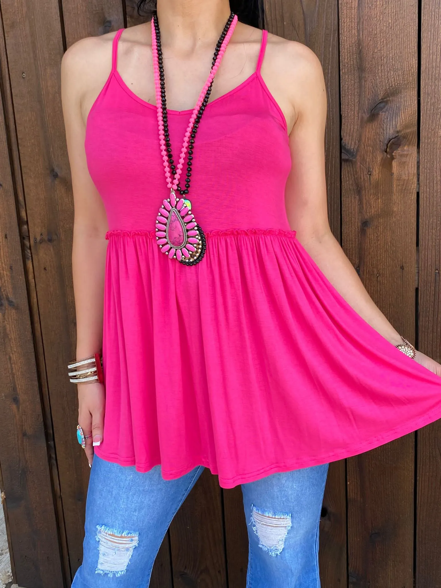 Pink Baby Doll Tank