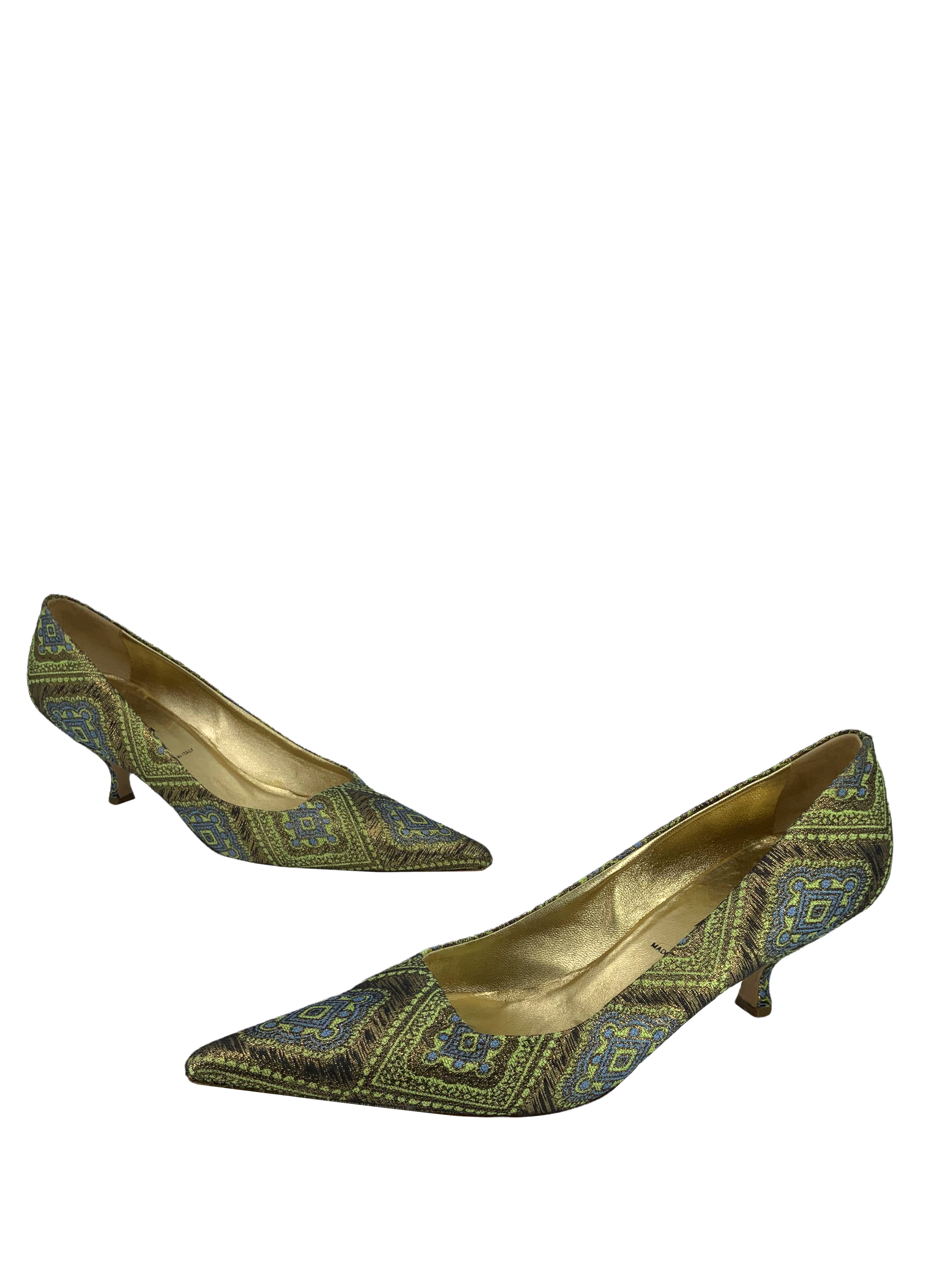 Prada Jacquard Printed Pumps Size 8.5