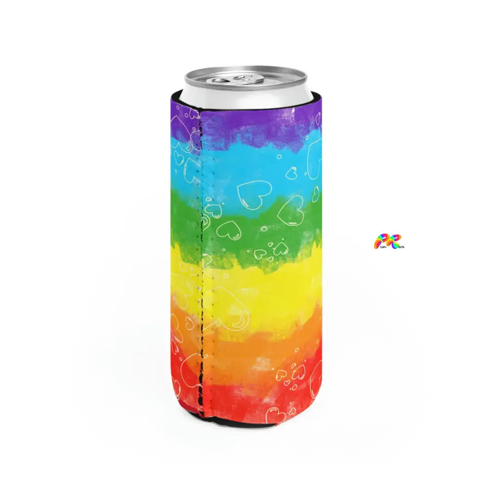 Pride Hearts Slim Can Cooler